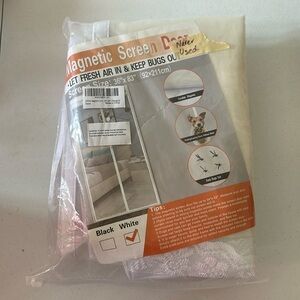 Magnetic screen door white New 36” x 83”